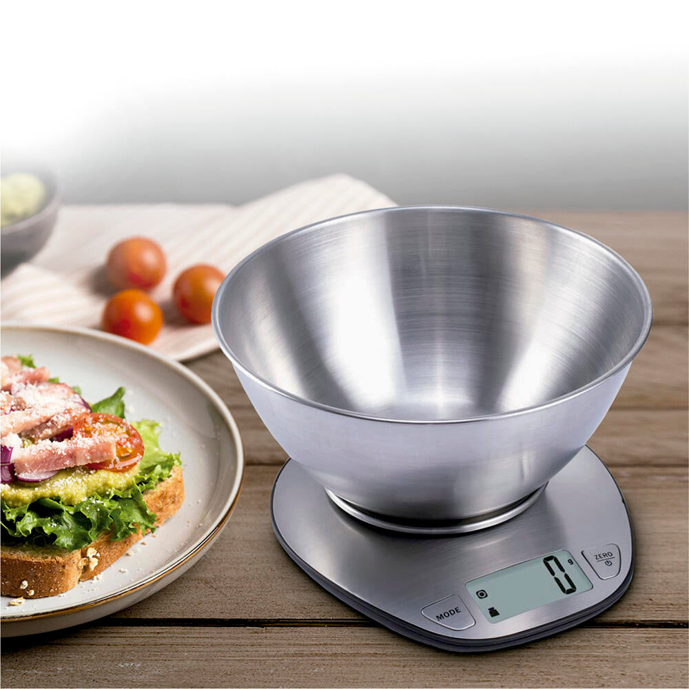 Báscula de Cocina Digital con Bol de Acero Inoxidable — Precisión de 1 g