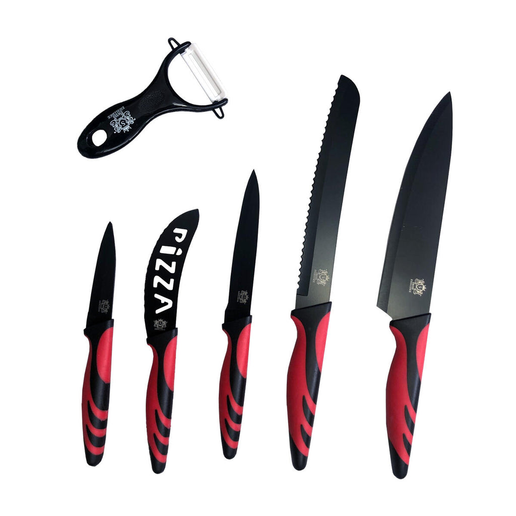 Set de Cuchillos Profesionales Antiadherentes — 6 Piezas de Acero Inoxidable